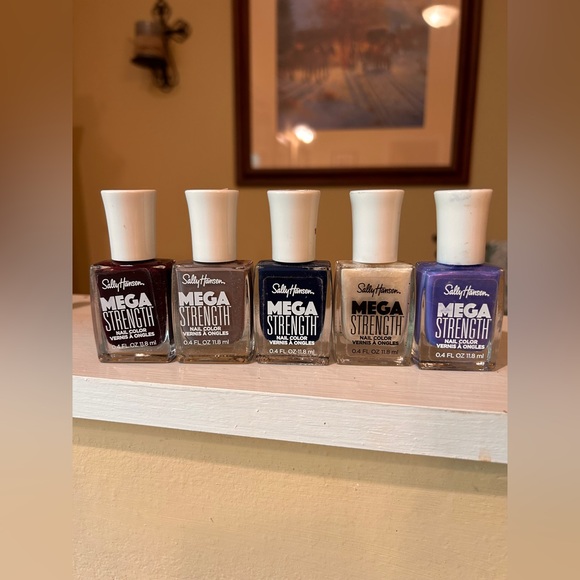 Sally Hansen Other - Mega Strength Nail Polish Set - Purple, Red, White, Gold